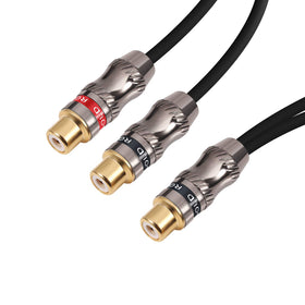 Devinal RCA female to dual RCA female Y-adapter enables easy audio expansion