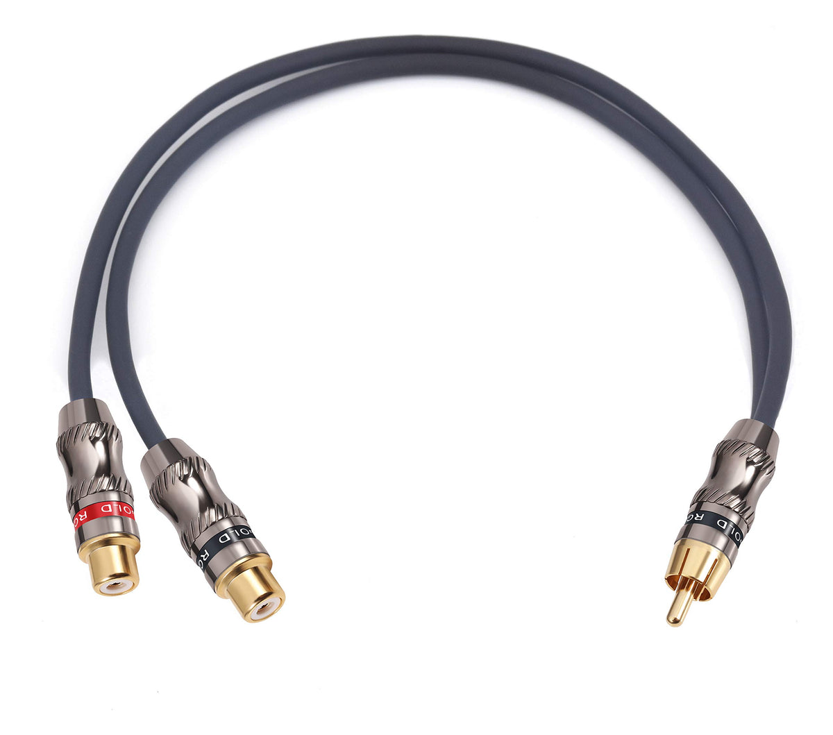 Devinal dual-female end enables easy connection to a second amplifier or subwoofer.