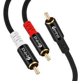 Devinal RCA Y splitter cable 3m with gold-plated plugs for reliable dual-channel output