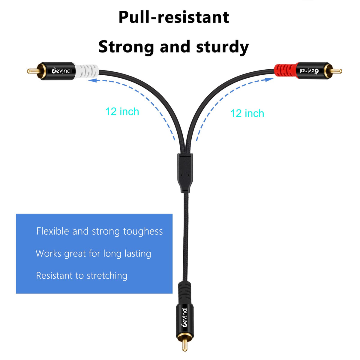 Devinal included Velcro strap helps keep cables organized after installation