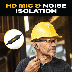 DEWALT interchangeable ear cushions displayed for customized comfort