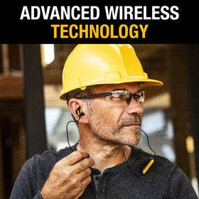 DEWALT earbud texture detail highlighting rugged build and comfort