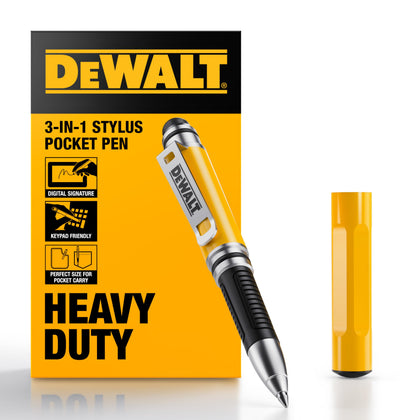 DEWALT heavy-duty 3-in-1 mini stylus pen front view for easy on-the-go writing
