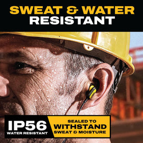 DEWALT in-line controls with microphone for hands-free call convenience