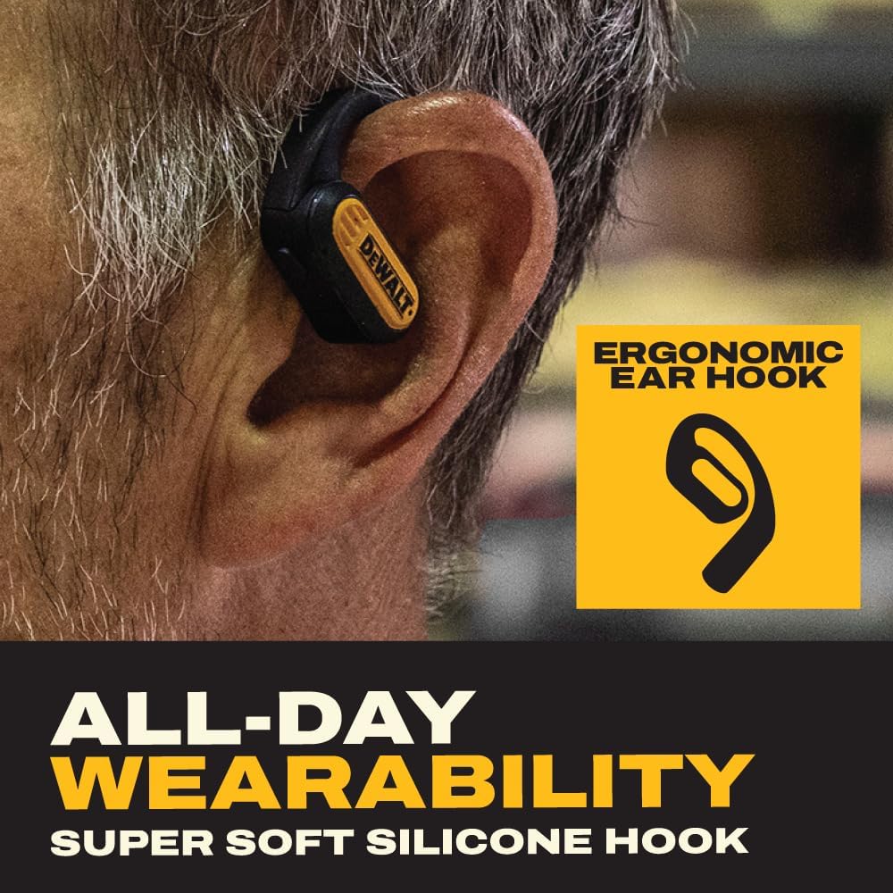 DEWALT memory-wire earhooks for a secure all-day fit