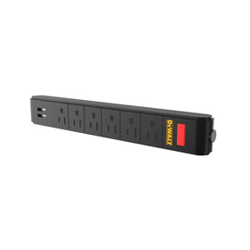 DEWALT power strip with 6.5ft cord displayed to show reach and placement flexibility