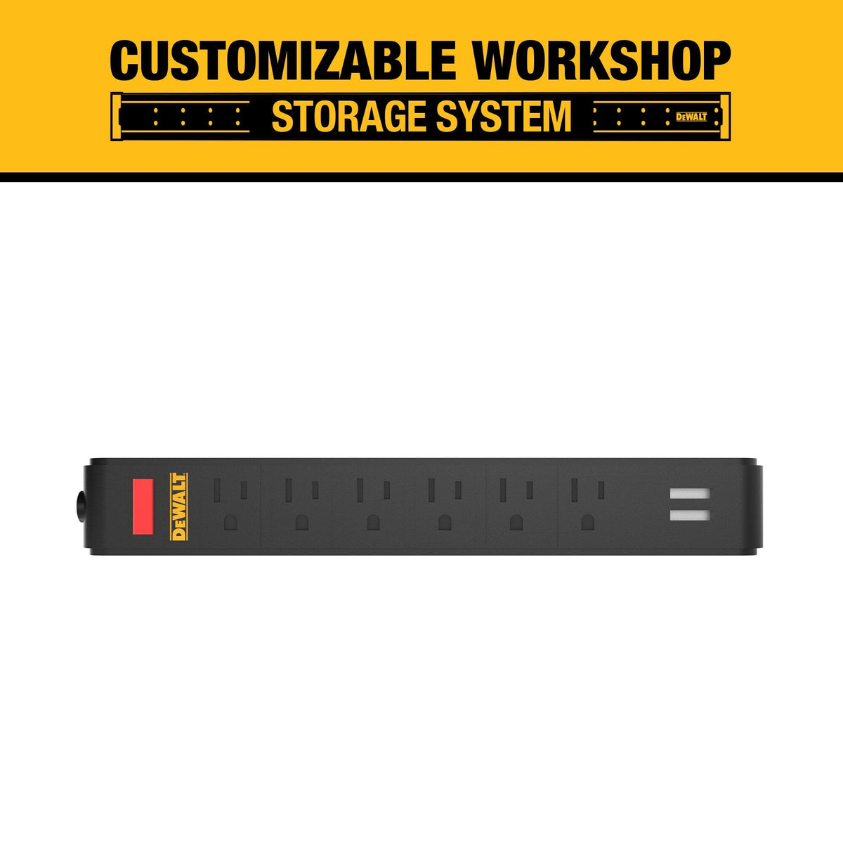 DEWALT magnetic mounting detail with rubber-coated magnets for secure attachment benefit