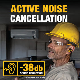 DEWALT Pro X2 earbuds with IP54 sweat resistance for tough conditions