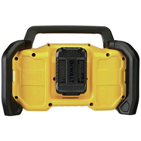 DEWALT DCR028B dual 3.5-inch woofers and 1-inch tweeters for stereo sound