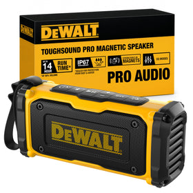 DEWALT ToughSound Pro 22W system delivers clear highs for outdoor job sites.