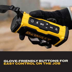 DEWALT ToughSound Pro rugged design withstands jobsite conditions and occasional bumps.