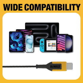 DEWALT USB-C DAC/ADC headphones highlighting advanced audio processing for crisp sound