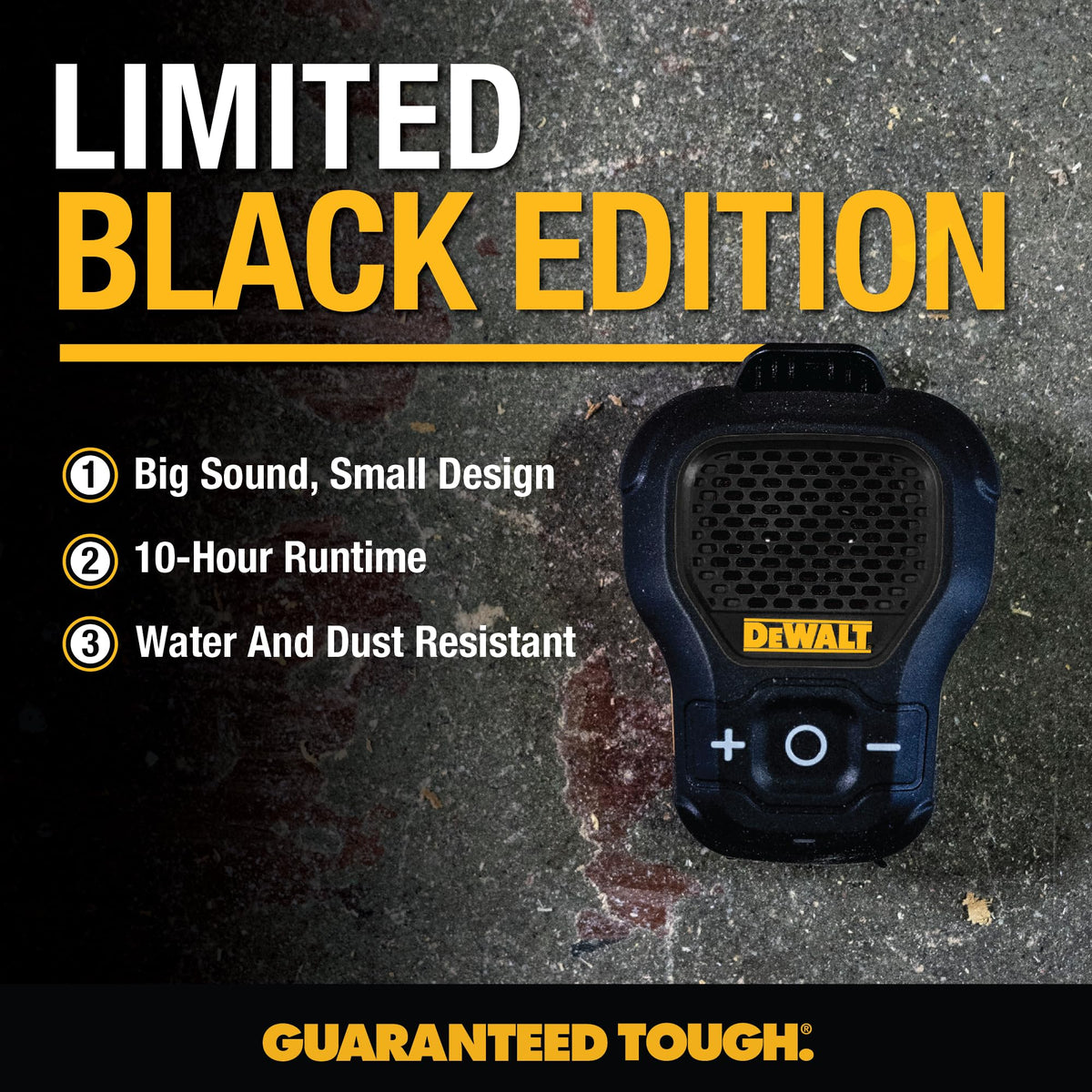 DEWALT durable clip enables secure one-handed attachment to belts