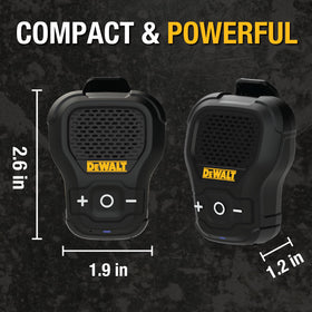 DEWALT pocket-sized speaker travels easily between sites