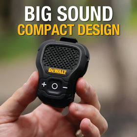 DEWALT ultra-lightweight wearable speaker for comfortable all-day wear