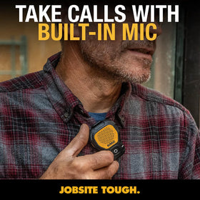DEWALT compact design fits under a hoodie for discreet listening