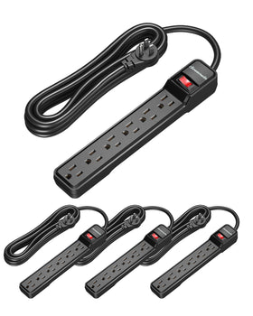 DEWENWILS 15ft power strip with six outlets for multi-device setups