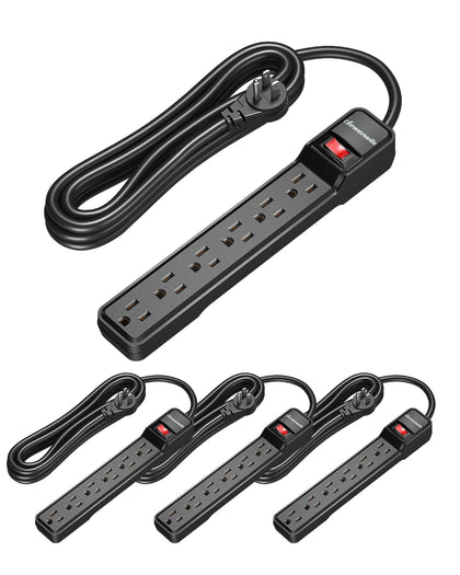 DEWENWILS 15ft power strip with six outlets for multi-device setups