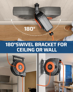 DEWENWILS swivel bracket mounted demonstrating adjustable deployment angle