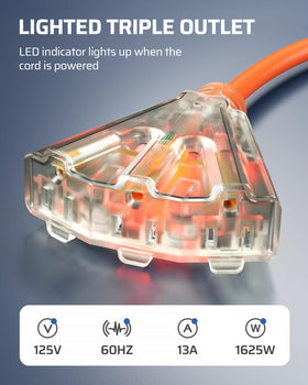 DEWENWILS 50ft retractable extension cord for extended reach