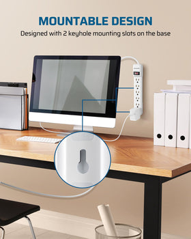 DEWENWILS installed behind TV in media cabinet to reduce visible cords and clutter