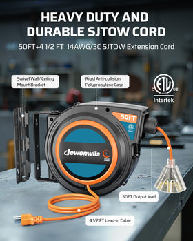 DEWENWILS built-in 13A circuit breaker and ETL listing for safety and compliance