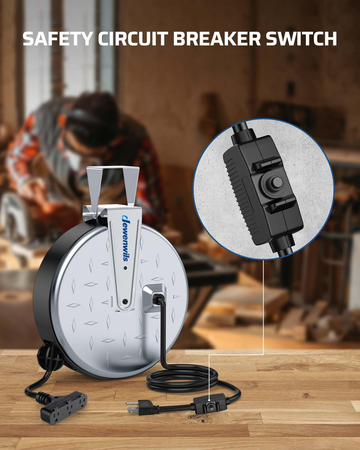 DEWENWILS installed in garage improving workspace safety and order