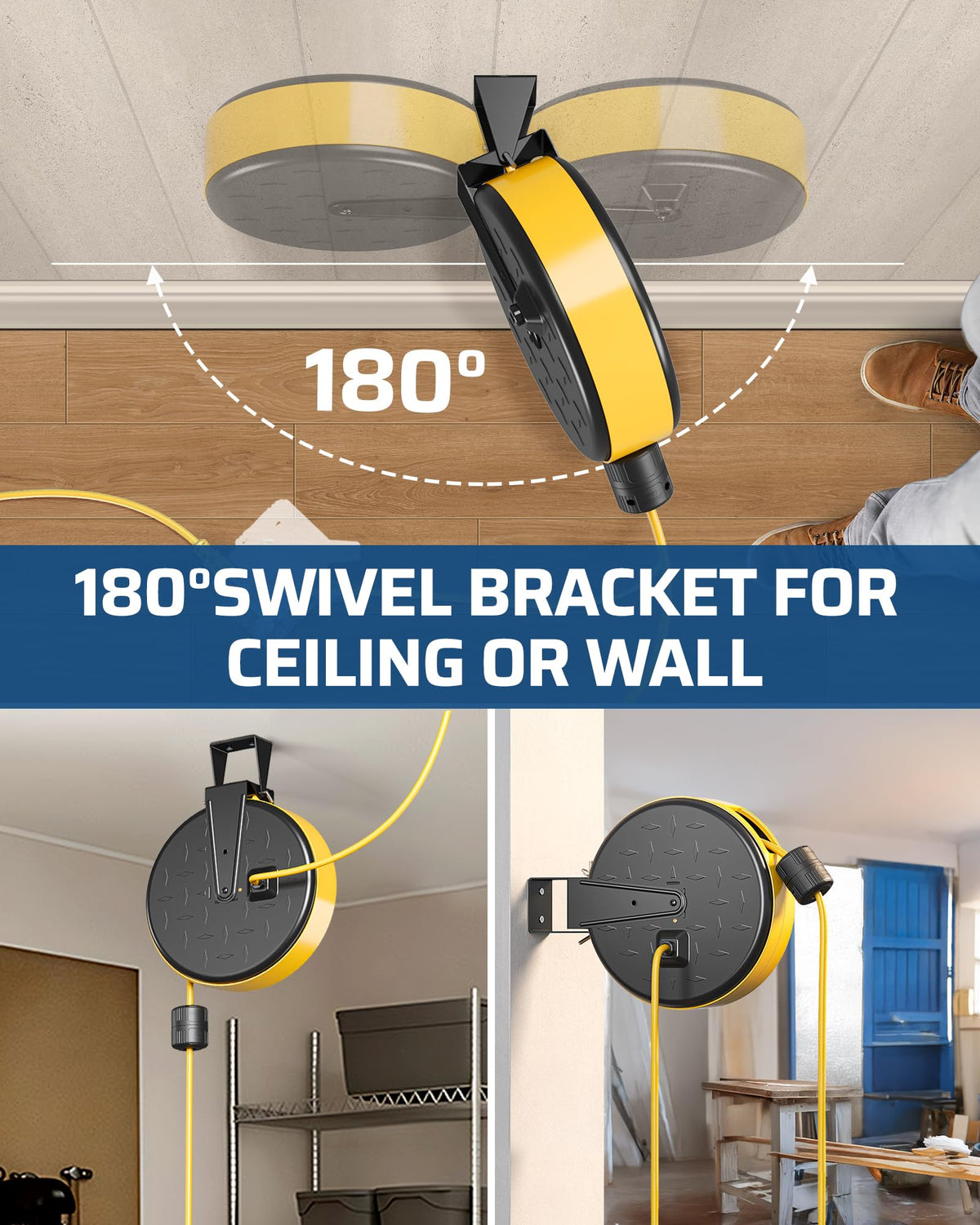 DEWENWILS mounted on ceiling offering tidy overhead power and safety