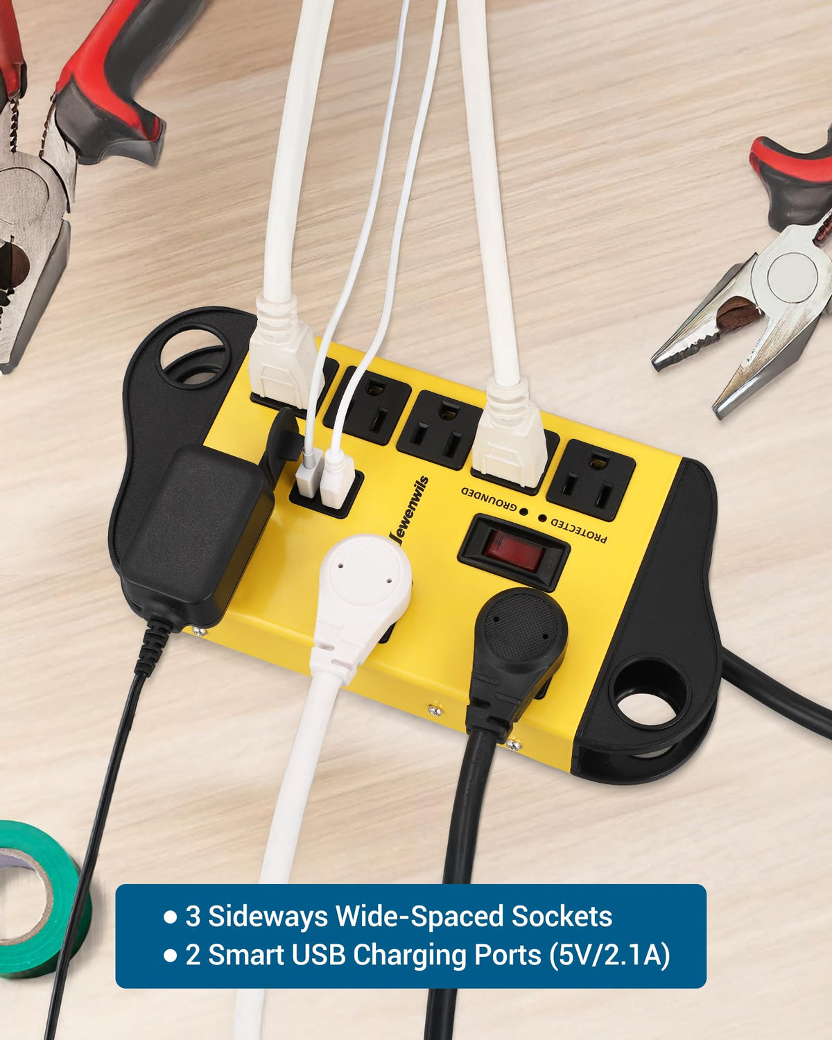 DEWENWILS mounted under a desk for clean cable management and easy access