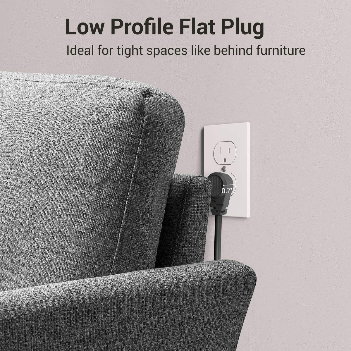 DEWENWILS rear view showing keyhole mounting slots for secure wall or under-desk installation