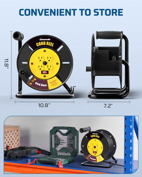 DEWENWILS scale comparison with hand and cord illustrating compact size