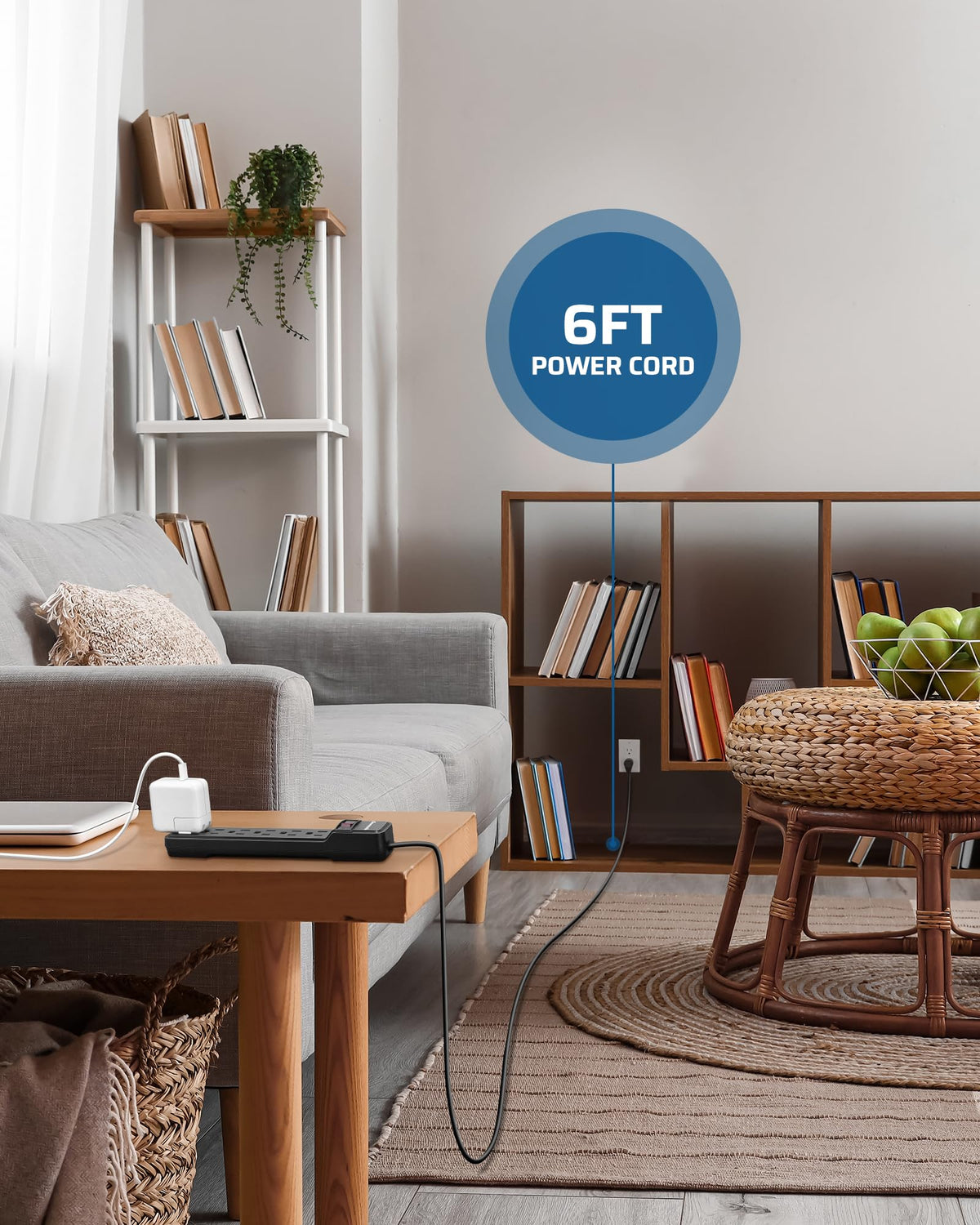 DEWENWILS slim side profile highlighting compact design for tight spaces and easy placement