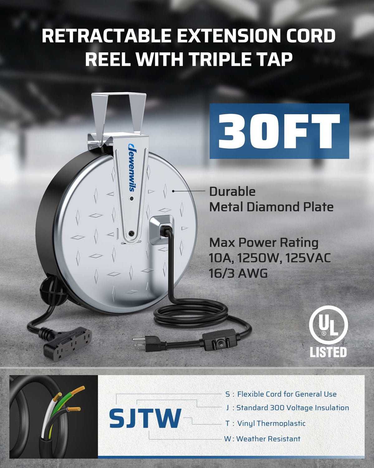 DEWENWILS triple-outlet pigtail powering multiple devices safely