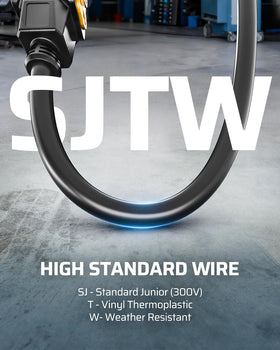 DEWENWILS SJTW weather-resistant cord resists UV and moisture for indoor and outdoor reliability