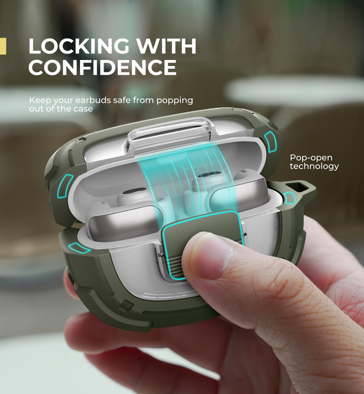 Crystal-clear window keeps Bose Ultra Open visible while protected.