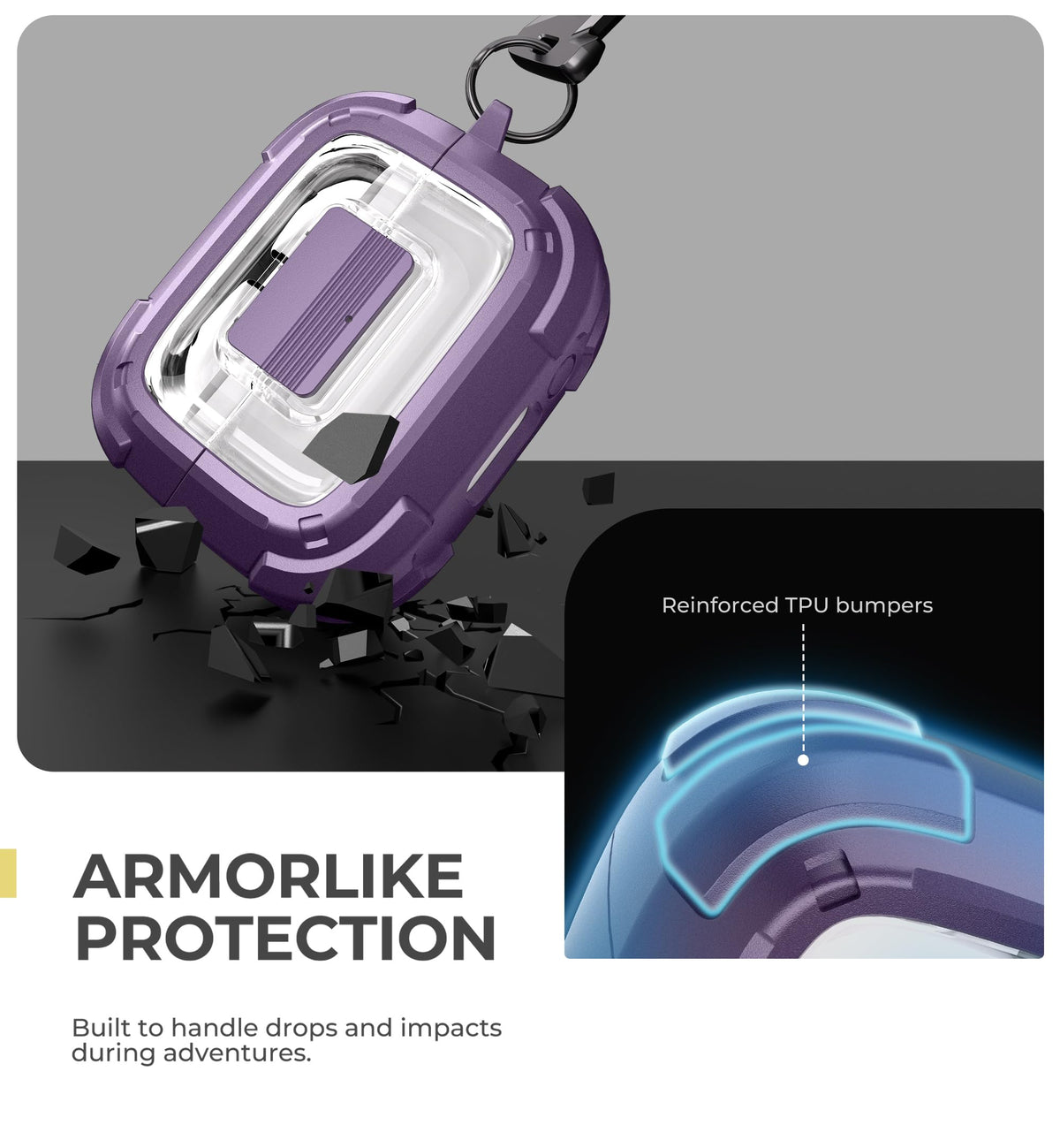 Dexnor carabiner and keyring keep Buds3 Pro accessible on backpacks