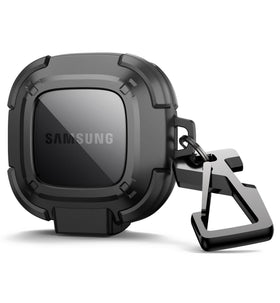Dexnor case with carabiner demonstrates quick attachment to a backpack