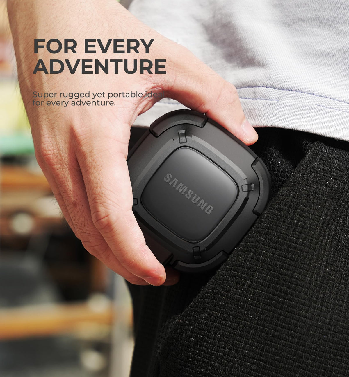 Case maintains charging compatibility while protecting Buds during travel