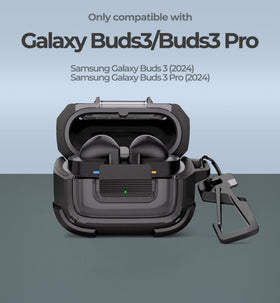 Dexnor Buds3 Pro case with carabiner clip lets you attach to bags for quick reach.
