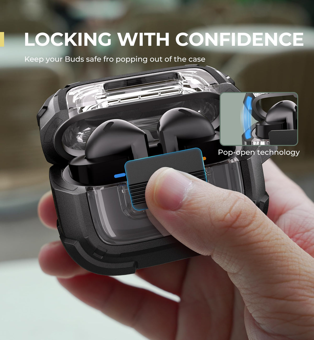 Dexnor case features reinforced corner protection to absorb shocks from drops and impacts.