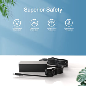 Dexpt 10ft power cord offers flexible reach for distant outlets.