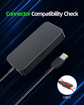 Dexpt 135W Slim Tip Charger for ThinkPad gen1-2, optimized TB3/4 docking.