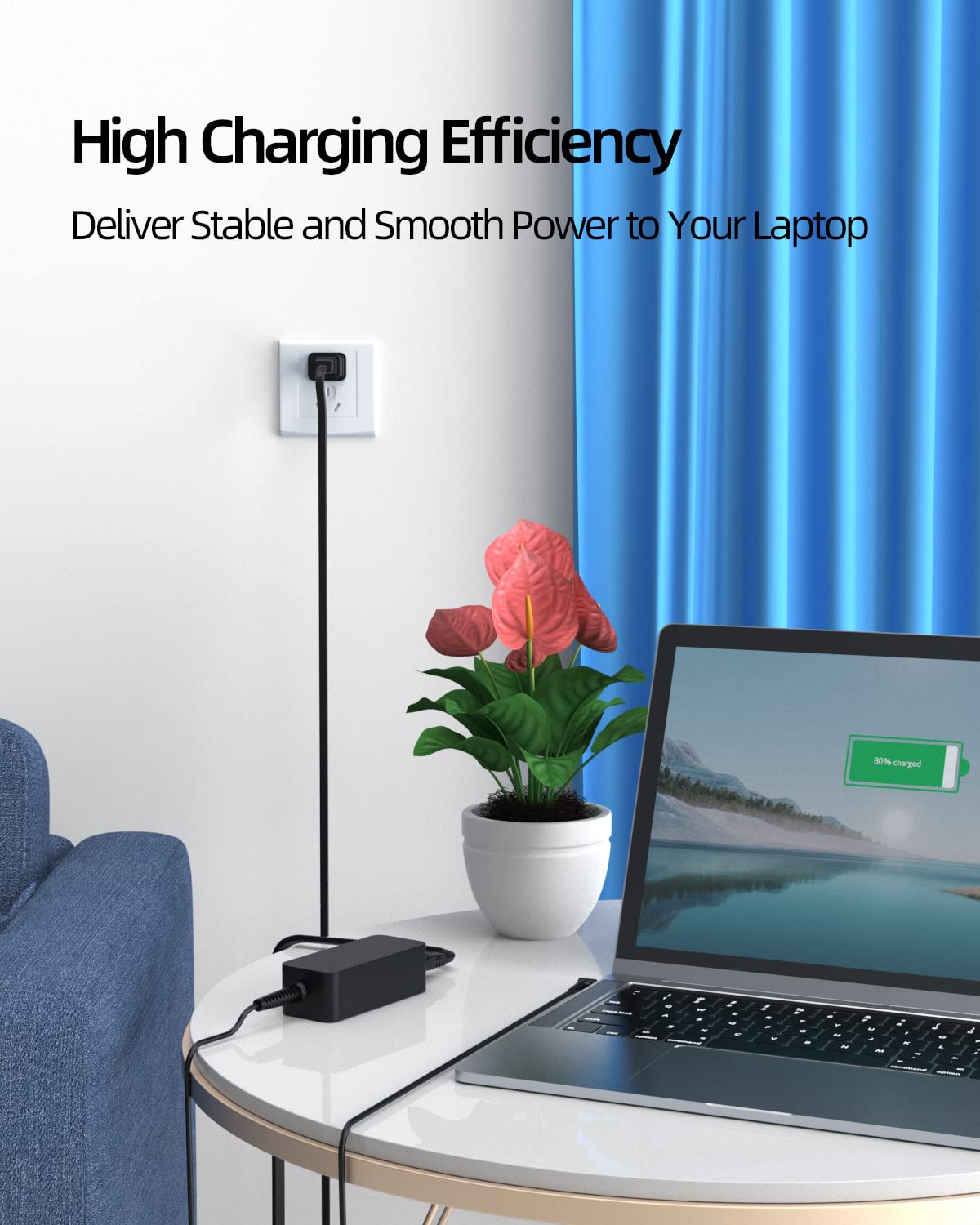 Dexpt 45W charger with AC cord included for quick setup