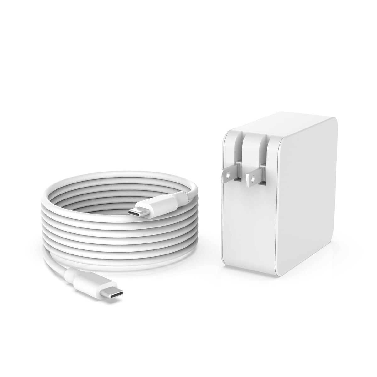 Dexpt 65W USB-C PD charger with foldable plug for on-the-go charging.