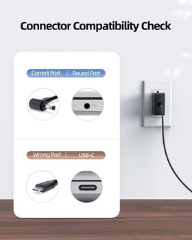 Dexpt Asus L210M charger, back view, safety-certified internals for reliability.
