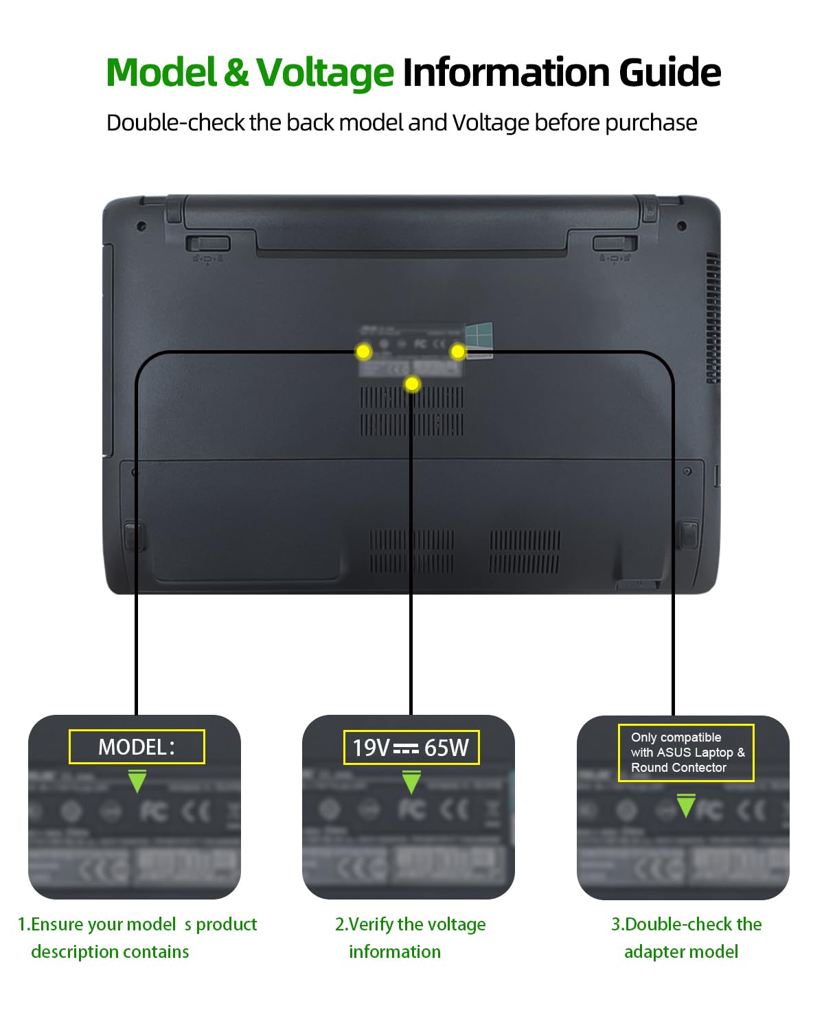 Dexpt detachable connectors for 65W, 45W, 33W configurations
