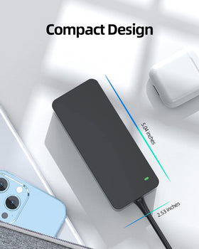 Dexpt 90W charger output connector detail for safe laptop compatibility.