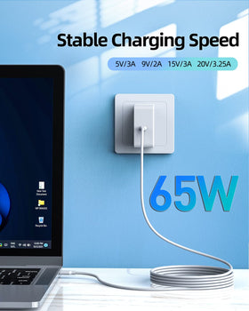 Dexpt charger with detachable 7.5-foot cable for flexible workspace setup.