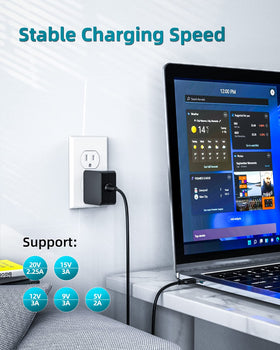 Dexpt travel-ready charger shown with a backpack for on-the-go charging.