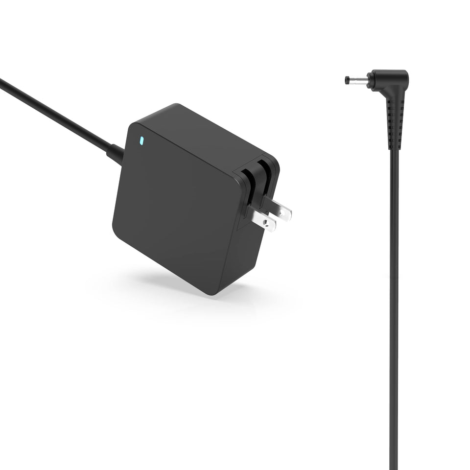 Dexpt Lenovo IdeaPad 65W charger front view showing a compact profile for desk use.